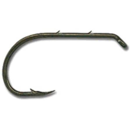 Mustad Classic Beak Hook, Size 6, Forged, 2 Slices In Special Long Shank, Offset, Down Eye, Bronze, 10PK 92641-BR-6-10